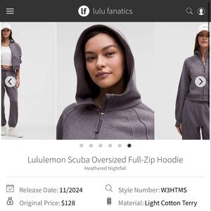 lululemon athletica Scuba Oversized Full-Zip Hoodie in Heathered Nightfall